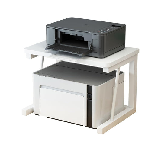 White Desktop Printer Stand 2-Tier Shelf for Printer Scanner Copier Fax Machines