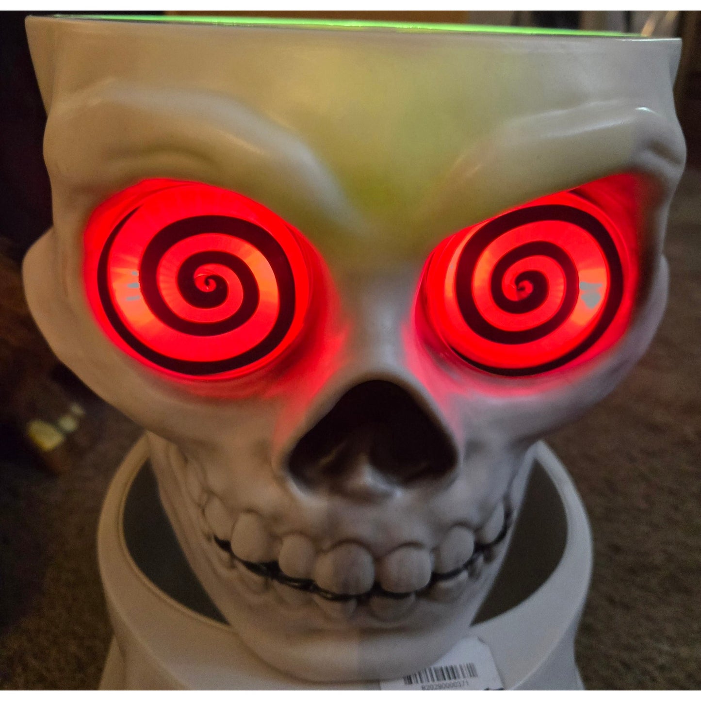 8" Light & Sound Candy Bowl Skull Halloween Decorative White Hyde and EEK!