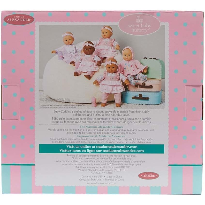 Madame Alexander 14-Inch Baby Cuddles Doll with Bottle, Pink Floral