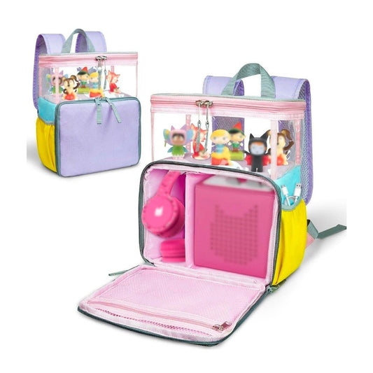 Backpack for Toniesbox Organizer Bag w/ Transparent Top, Magnetic Figure Holder, Front Pocket & Side Pouches – Fits Toniebox, Headphones & Figures