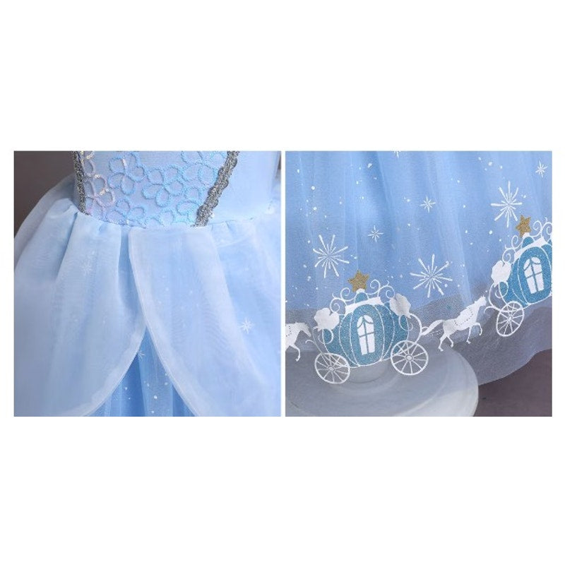 Girls Princess Cinderella Costume Dress Gown Age 5-6 (CN 130)