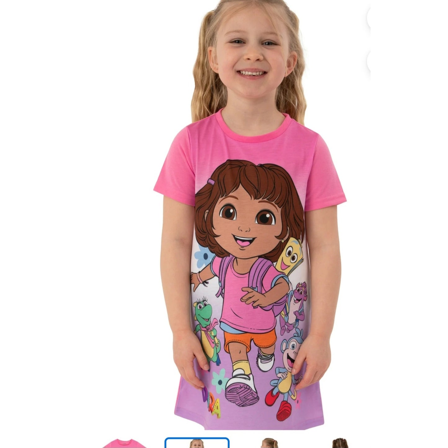Dora The Explorer Girls Nightgown Night Gown Night Dress Size 6