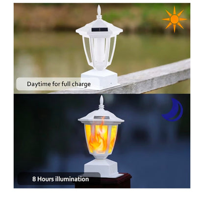 Dynaming 6 Pack Solar Flame Post Lights Outdoor, Solar Powered Lamps