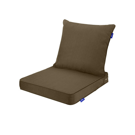 SET of TWO Deep Seat Patio Cushions 24x24 Outdoor Furniture w/ Removeable Cover Fade Resistant