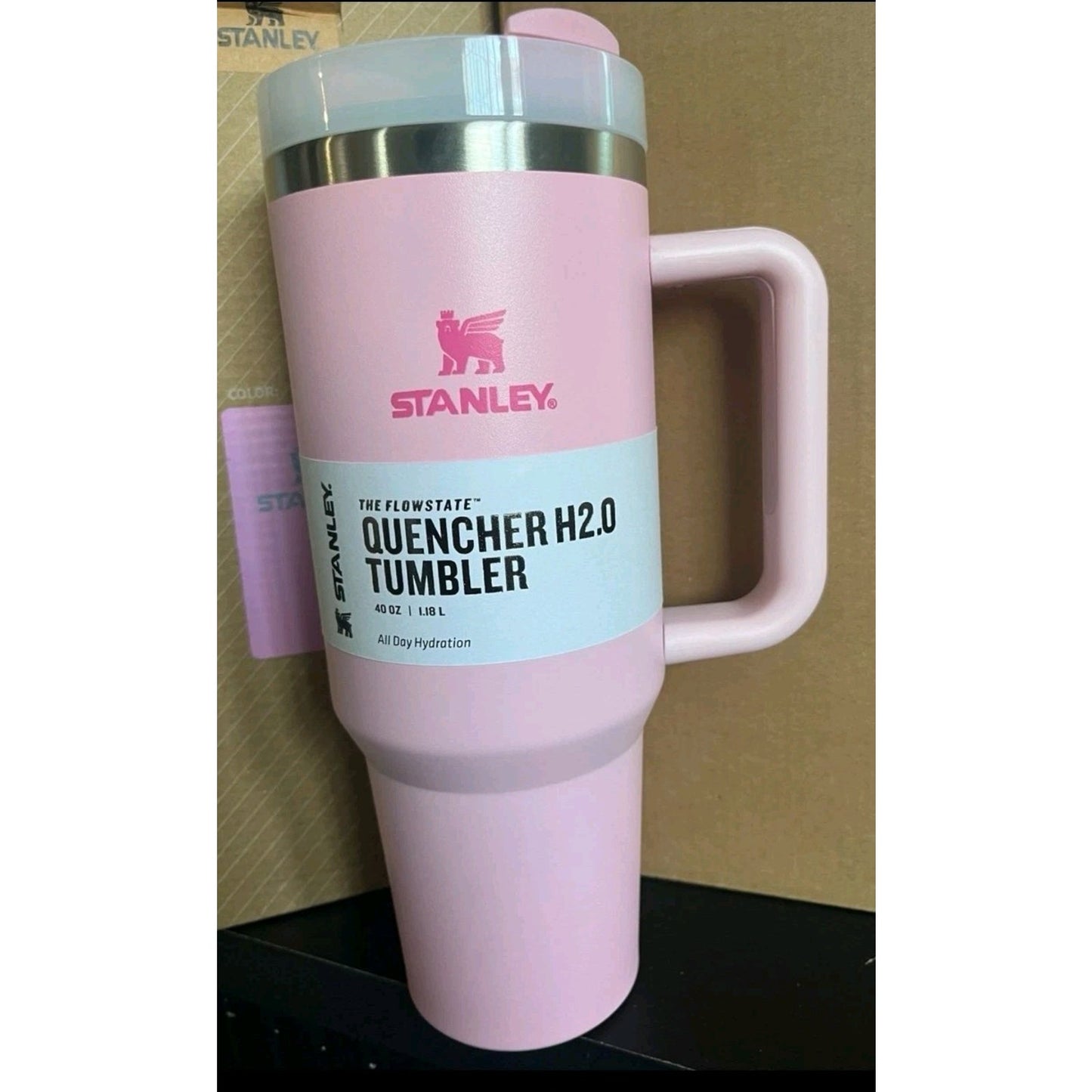 Stanley Quencher H2.0 40 oz Pink Stainless Steel Tumbler w/ Handle, Lid