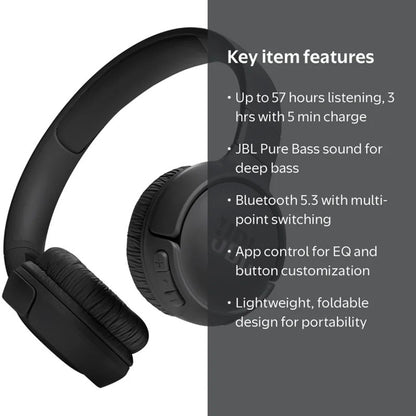 JBL Tune 520BT - Wireless On-Ear Headphones - Black