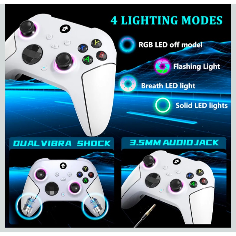 Wireless 2.4GHz Controller with 7 Colors RGB Light for Xbox