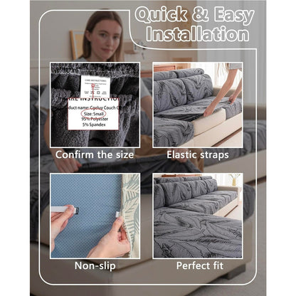 Set of 2 Sofa Cushion Cover Washable Couch Covers Sofa Protector Slipcovers