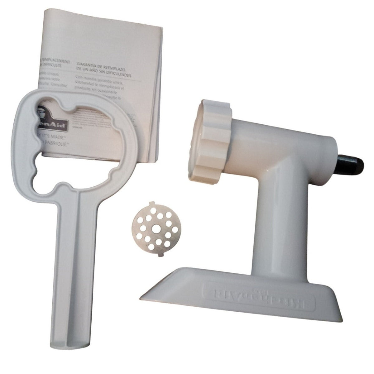 New KitchenAid FGA Food Grinder Attachment, White. Model KSMFGA.