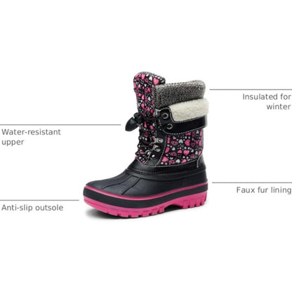 DREAM PAIRS Big Kids Girls / Womens Snow Boots Size 5 fits 4 1/2