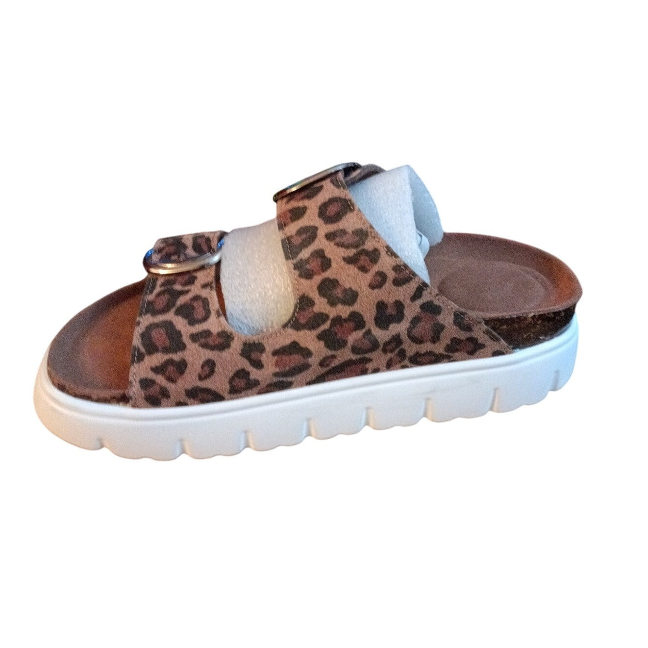 Jazmin Brown Leopard Platform Sandals Women's Size 6