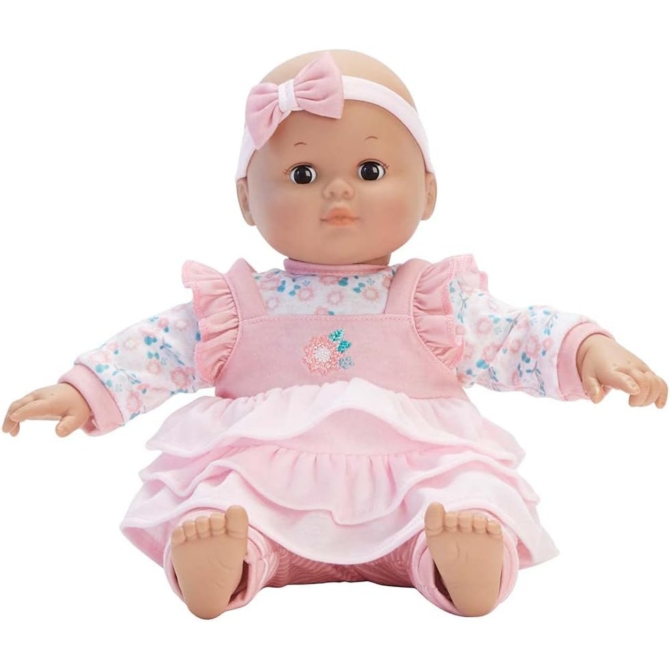 Madame Alexander 14-Inch Baby Cuddles Doll with Bottle, Pink Floral