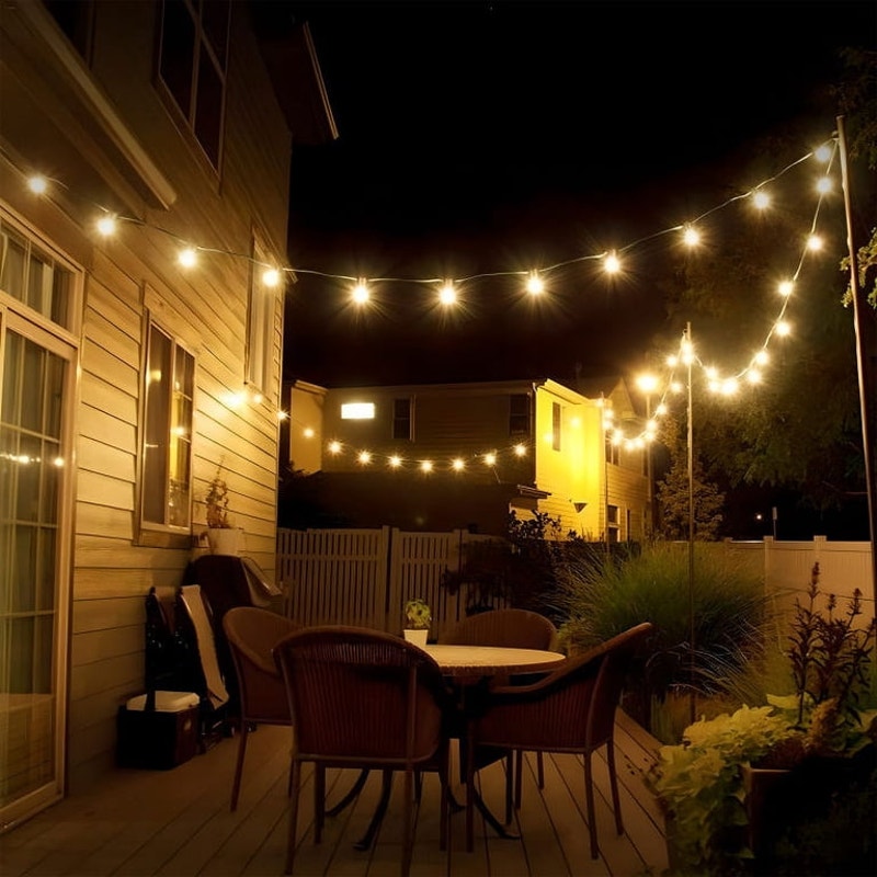 100ft Outdoor String Lights, with 24 Edison Vintage Shatterproof Bulbs, ST38