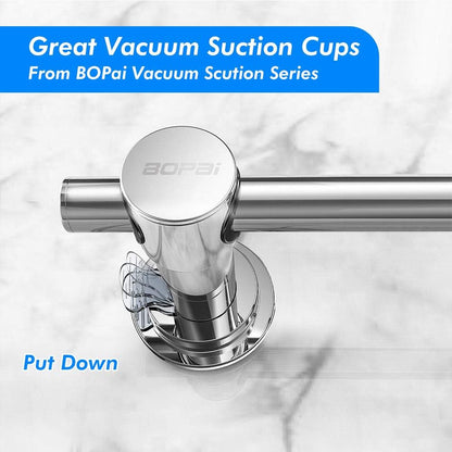 24" Suction Cup Towel Bar Removeable Towel Rack Premium Chrome
