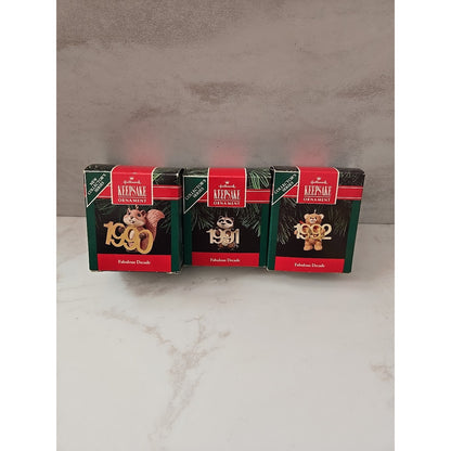 Vintage Hallmark Ornaments, Fabulous Decade Collection lot of 8. 1990-1997