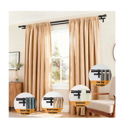 1 Inch Double Curtain Rods for Windows 32 to 144 Inch,