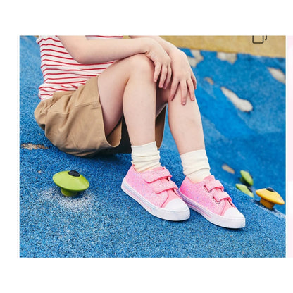 Toddler Little Kids' Pink Glitter Non-Slip Shoes w/ Velcro Closure Size 7