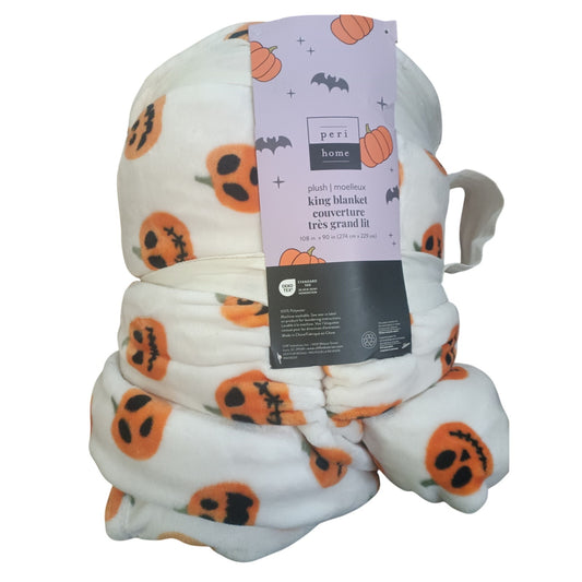 New Peri Home Plush Pumpkin King Size Blanket
