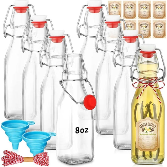 8 oz Swing Top Glass Bottles 8 pc set