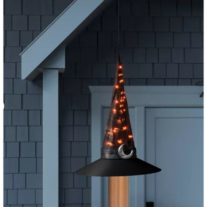 36" Lit Oversized Witch Hat Halloween Decoration
