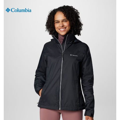 Columbia Women's Switchback™ IV Jacket Rain Size M Medium Black Packable Omni-Shield