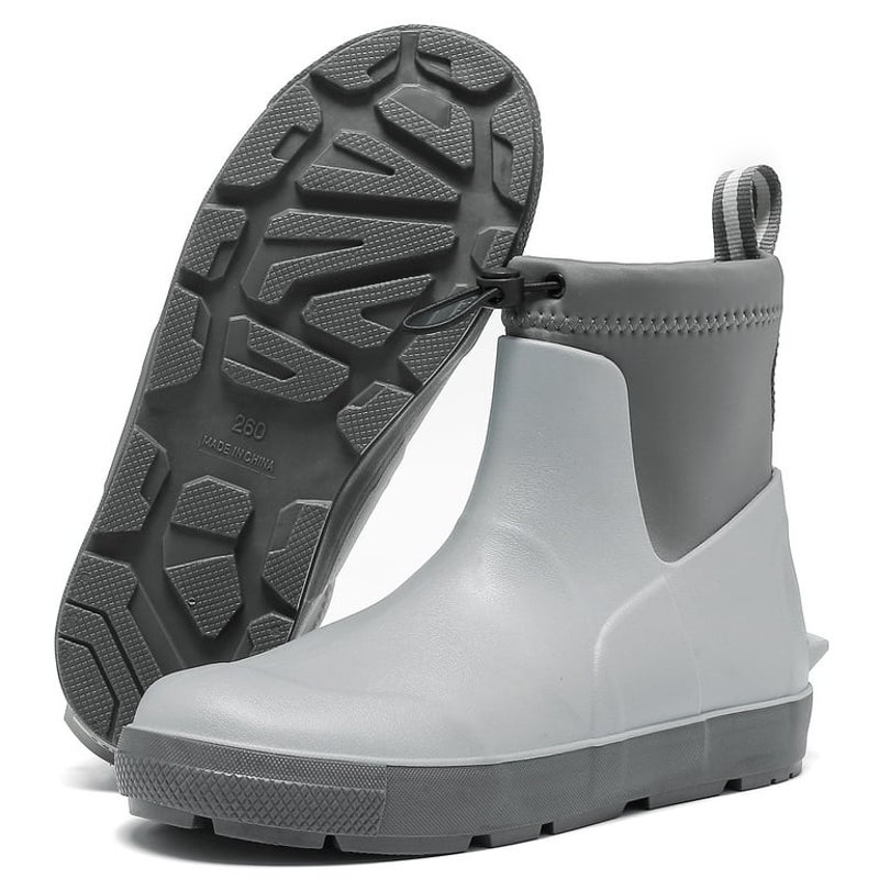 Deck Boots Men's Size 9 Ankle Rubber Rain Boots Waterproof Anti-Slip Waterproof