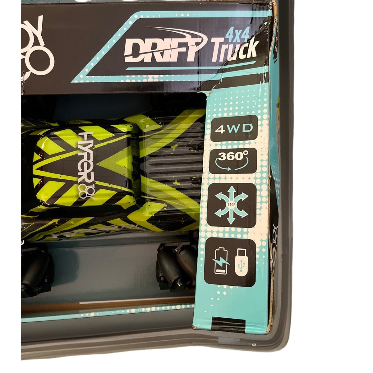 Hyper High-Speed RC Drift Race Truck - 1:10 Scale - Rechargeable - Green - New in Box
