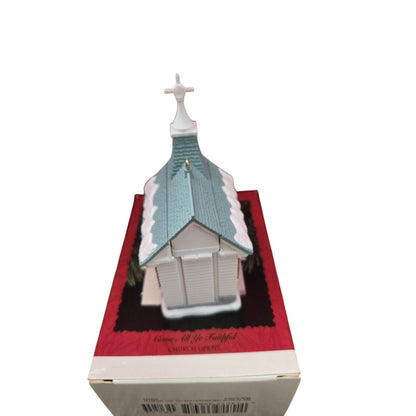 #17 Hallmark Keepsake Ornament Come All Ye Faithful Church Opens 1996 Collectors