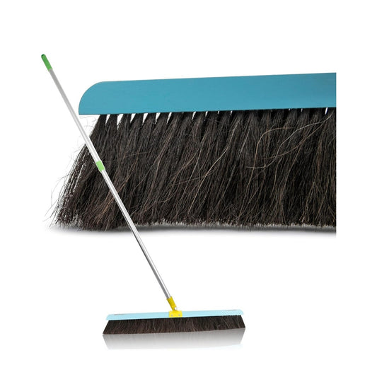 New 100% Natural Horsehair Broom 2 feet Wide Swiveling Broom Head Aluminum Rod