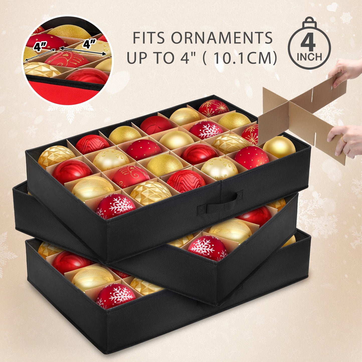 Premium Christmas Ornament Storage Container