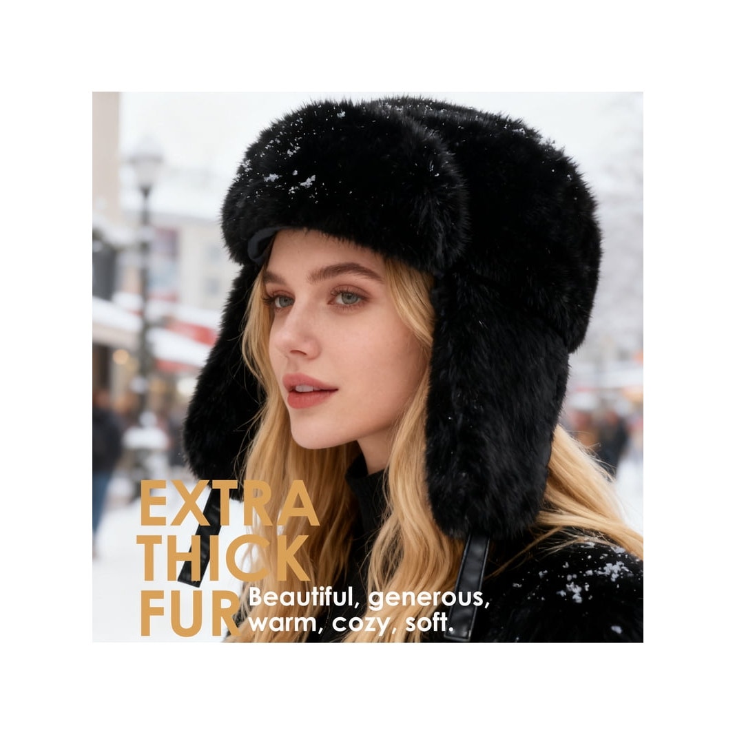 Unisex Winter Trapper Hat Warm Ear Flaps Hat for Cold Weather