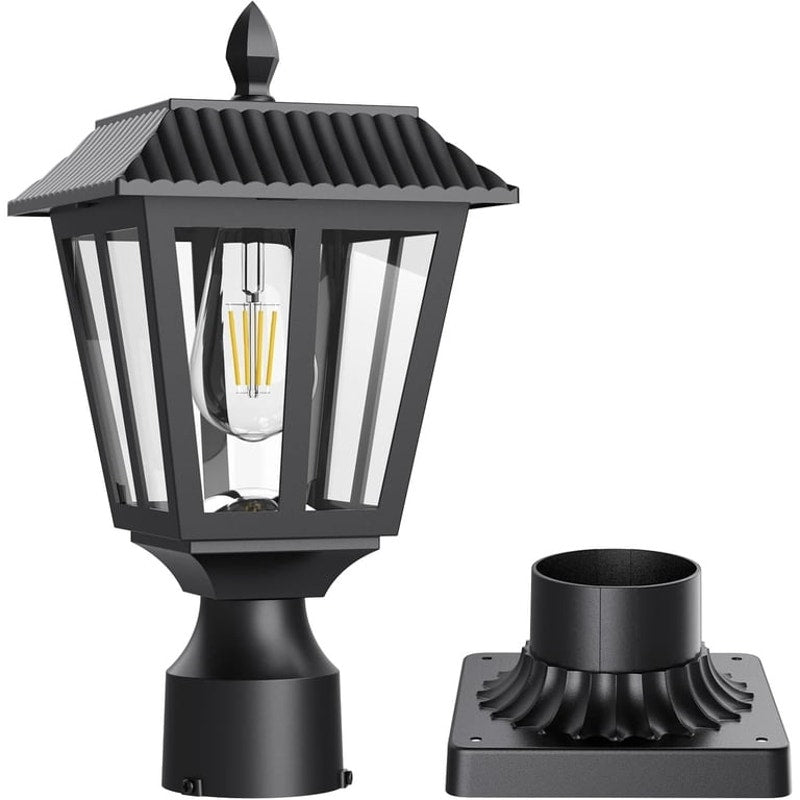 Solar Lights, Dusk to Solar Lamp Light with Pier Mount Base