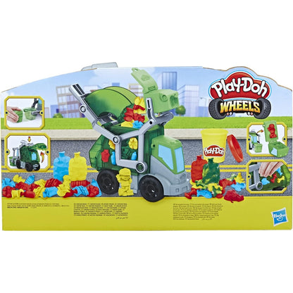 Play-Doh Wheelie Bin Truck, with Faux Garbage Modelling Clay and 3 Pots