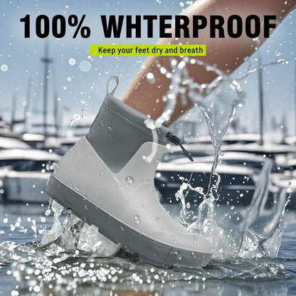 Deck Boots Men's Size 9 Ankle Rubber Rain Boots Waterproof Anti-Slip Waterproof