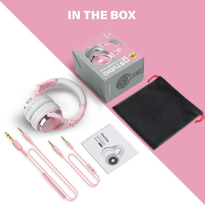 Wired Over-Ear Headphones with Mic Pink