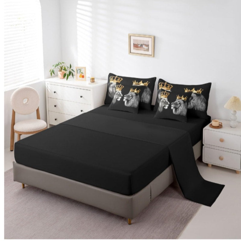 Castle Fairy Wild Lion Reversible Comforter Set 7 Piece King Size