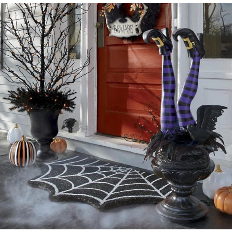 Halloween Doormat Spider Web Spooky Gothic Halloween Coir Outdoor Door Mat 18"x30"