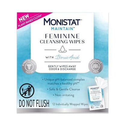 Monistat Feminine Cleaning Wipes with Boric Acid, 12 Ct | CVS