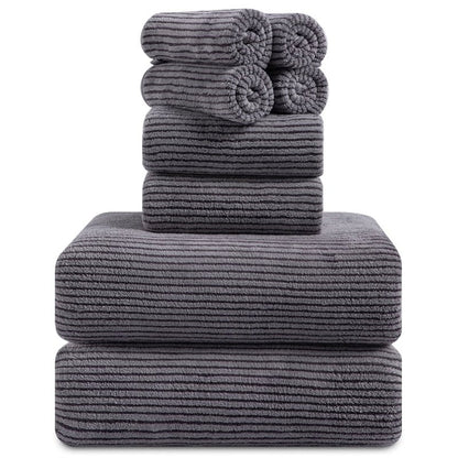 Dark Gray 8 Piece Oversized Microfiber Extra Large Bath Towel Set Bath Sheet