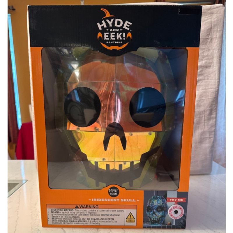 Light Up Iridescent Skull Halloween Decoration by Hyde and Eek!