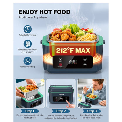 Cordless Electric Lunch Box for Adults, Heated Lunch Box