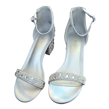 Dream Pairs Rhinestone 2-Inch Low Chunky Heel Sandals Size 8.5 M