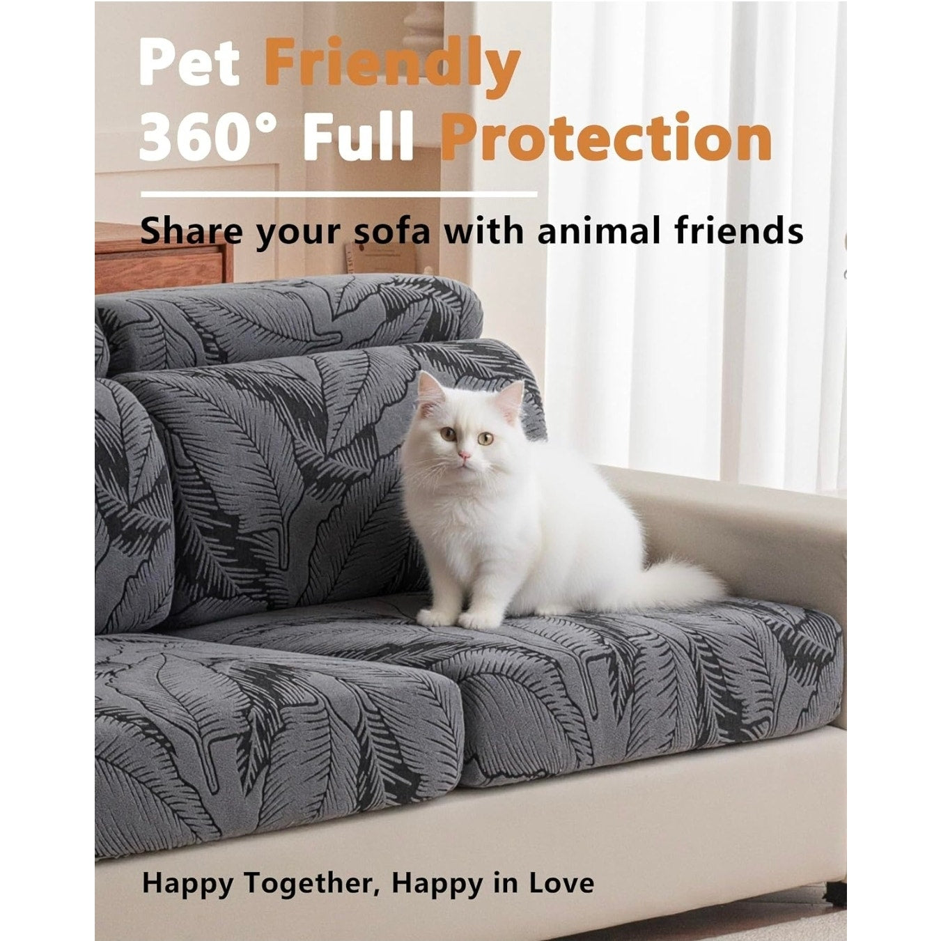Set of 2 Sofa Cushion Cover Washable Couch Covers Sofa Protector Slipcovers