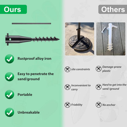 No Dig Portable umbrella holder, Flag,String Lights Pole,Fishing Rod