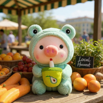 Boba Pig Stuffed Animal Soft Plushie Gift for Girls & Boys