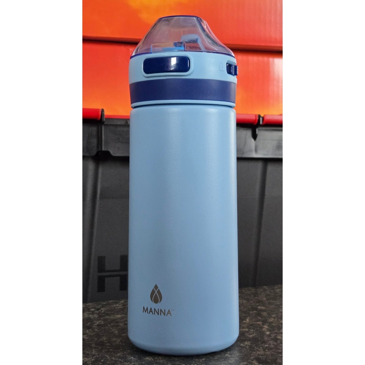 Manna Astor Stainless Steel Leak-Proof Reusable Water Bottle - 18 Oz (Baby Blue)