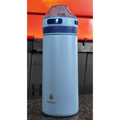 Manna Astor Stainless Steel Leak-Proof Reusable Water Bottle - 18 Oz (Baby Blue)