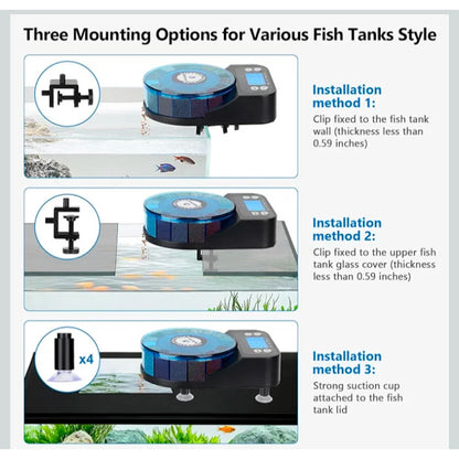 Fishkeeper Automatic Fish Feeder for Aquarium, Rechargeable Auto Dispenser