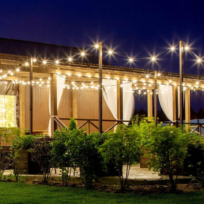 100ft Outdoor String Lights, with 24 Edison Vintage Shatterproof Bulbs, ST38
