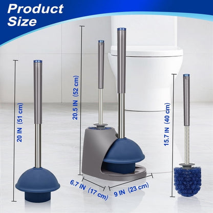 Toilet Plunger and Brush Set with Holder